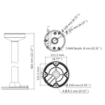Hikvision Plafondbeugel DS-1271ZJ-120-Zwart