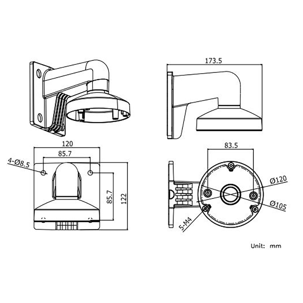 Hikvision Muurbeugel DS-1272ZJ-120-BLACK