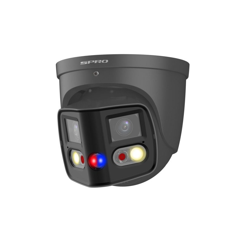 SPRO DHIPD40-LR-DUO-D-G: 4MP Panoramische Beveiligingscamera met AI-Pro Technologie