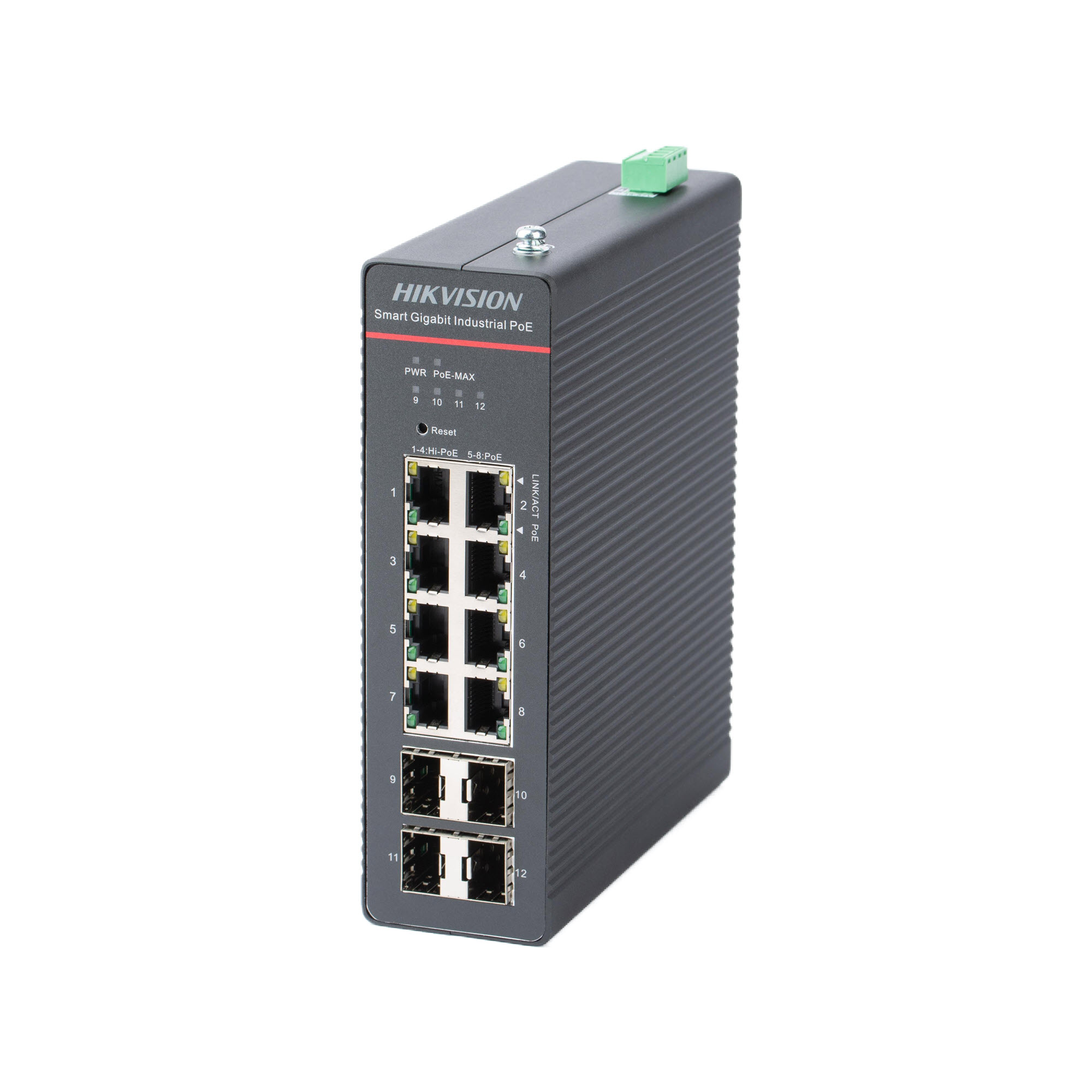 DS-3T1512HP-SI-8P4F Switch DIN 8x PoE